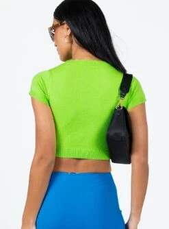 Princess Polly Have A Nice Day Knit Tee Green -Chic Clothing Shop 4 modelinfo christy us2 97c381fb 5886 405e b1a0 68f51adb9df6