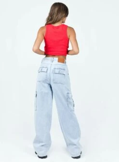 Princess Polly Marylou Cargo Jeans Light Wash Denim 10 Princess Polly Marylou Cargo Jeans Light Wash Denim -Chic Clothing Shop 4 modelinfo elise us2 ac456382 d408 471b b3b7 5c242f71d85a
