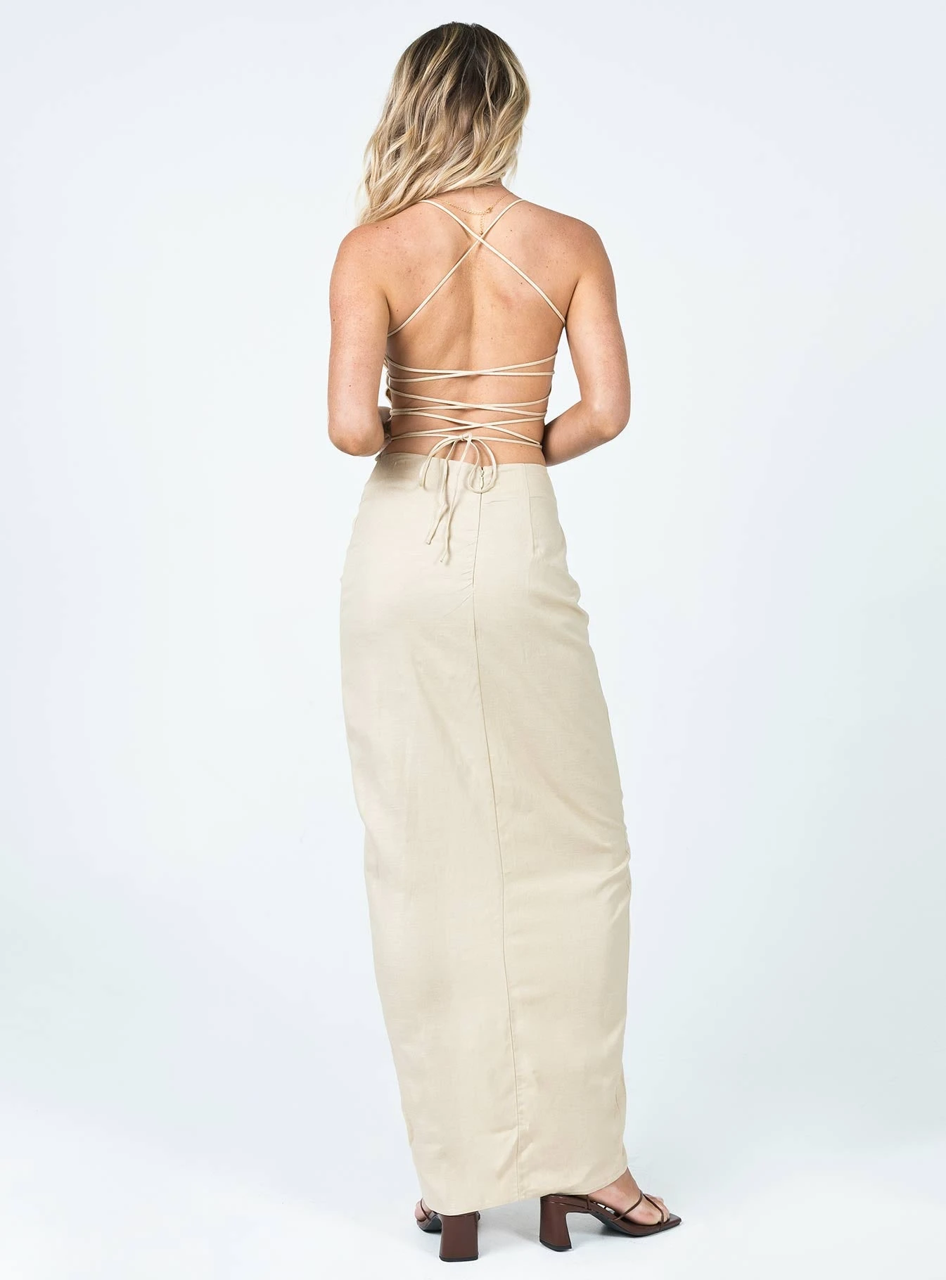 Pyramids Midi Skirt Beige 4 Pyramids Midi Skirt Beige - Image 4