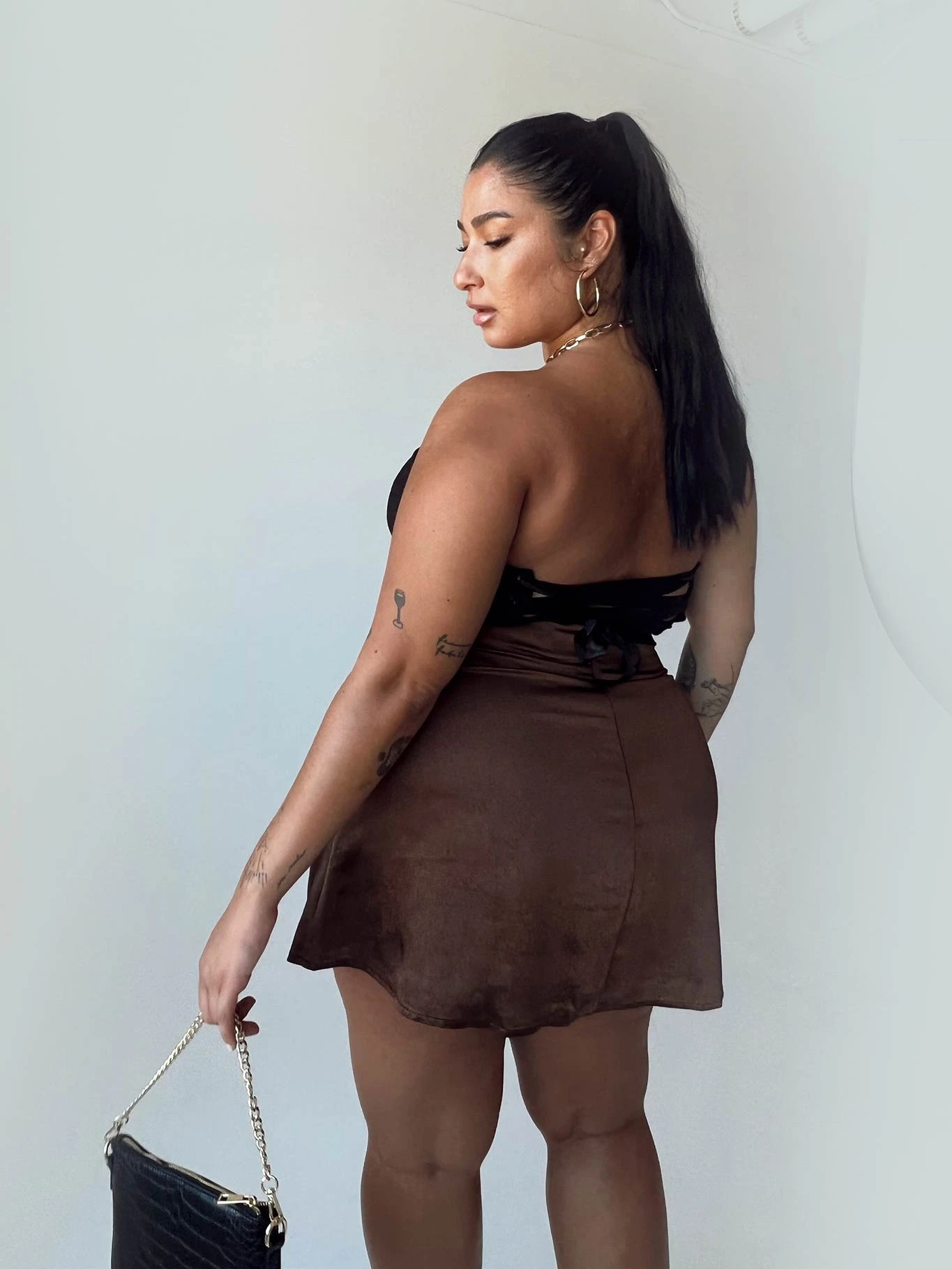 Jemima Mini Skirt Brown Curve 5 Jemima Mini Skirt Brown Curve - Image 5