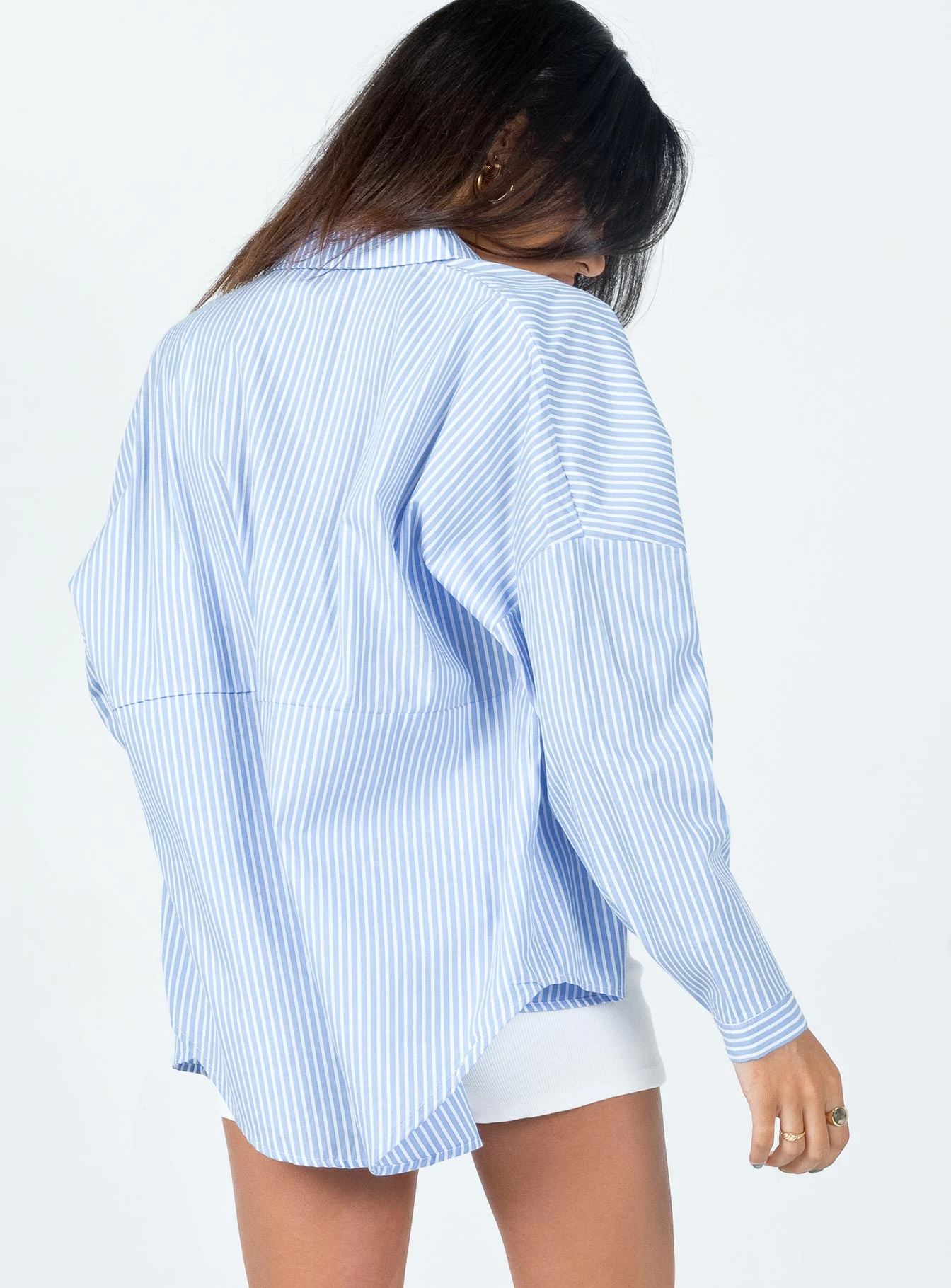 Princess Polly Elona Shirt Blue Stripe 8 Princess Polly Elona Shirt Blue Stripe - Image 8
