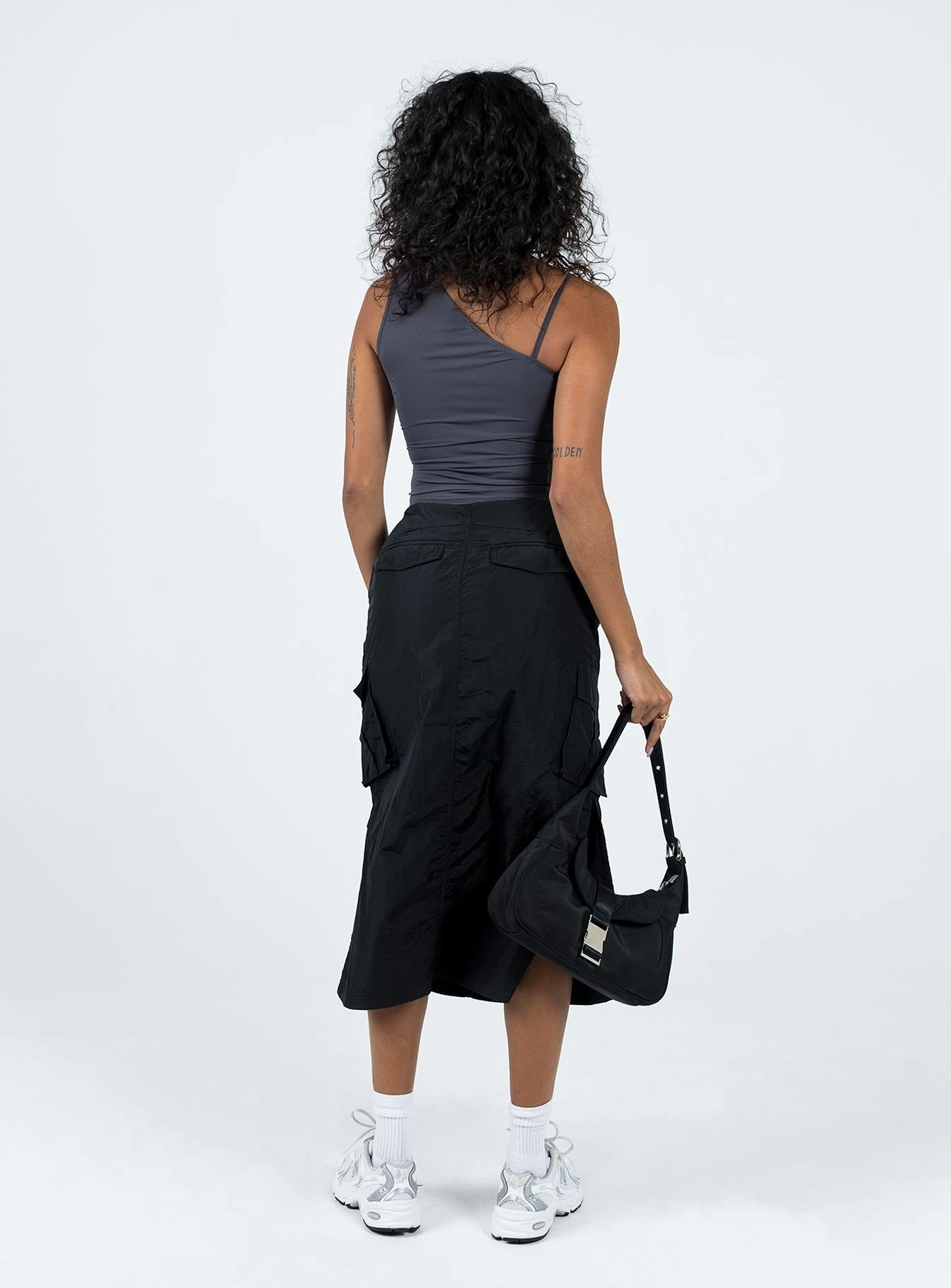 Princess Polly Diviney Parachute Midi Skirt Black 5 Princess Polly Diviney Parachute Midi Skirt Black - Image 5