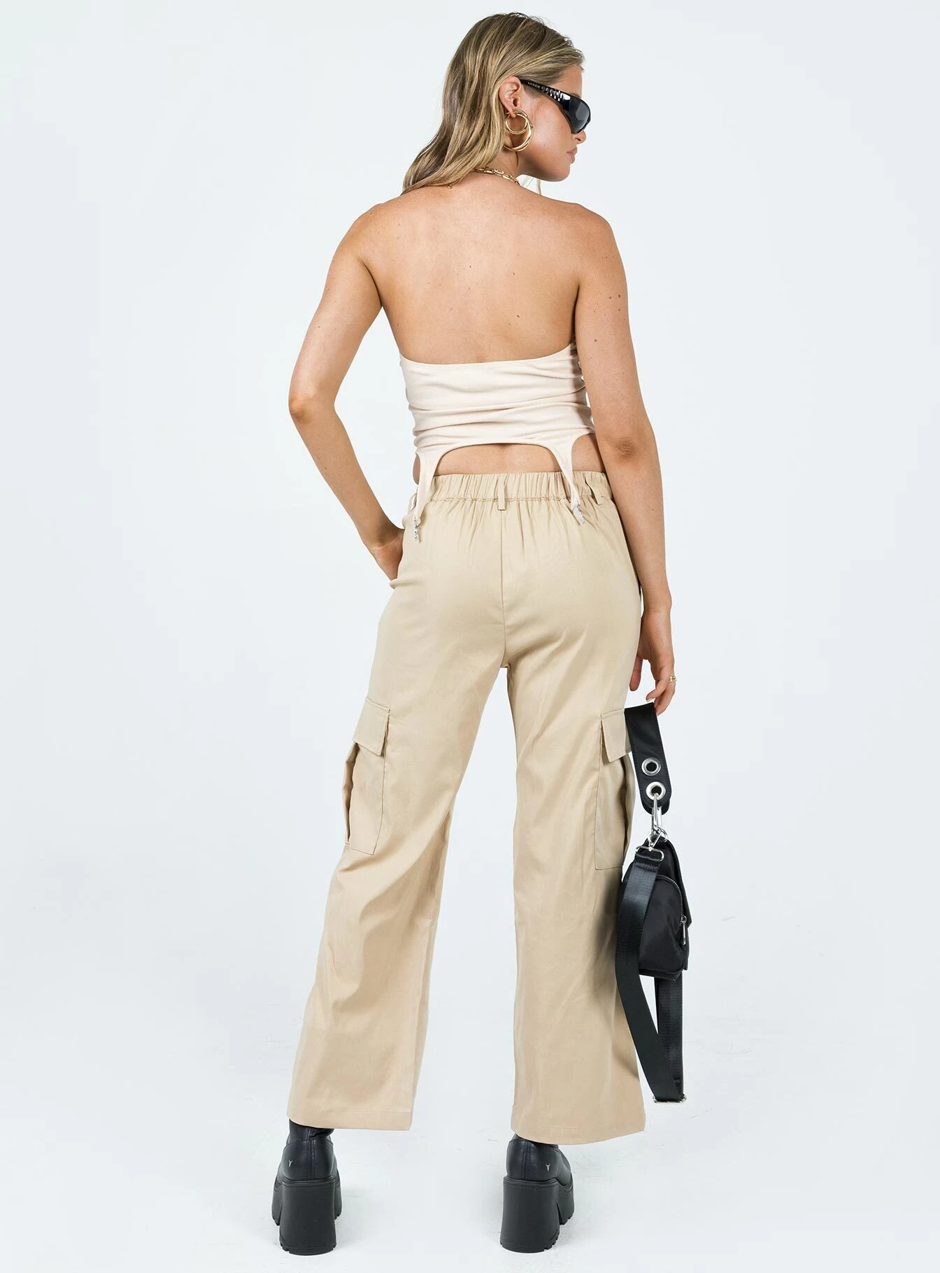 Princess Polly Nichols Cargo Pants Beige 4 Princess Polly Nichols Cargo Pants Beige - Image 4