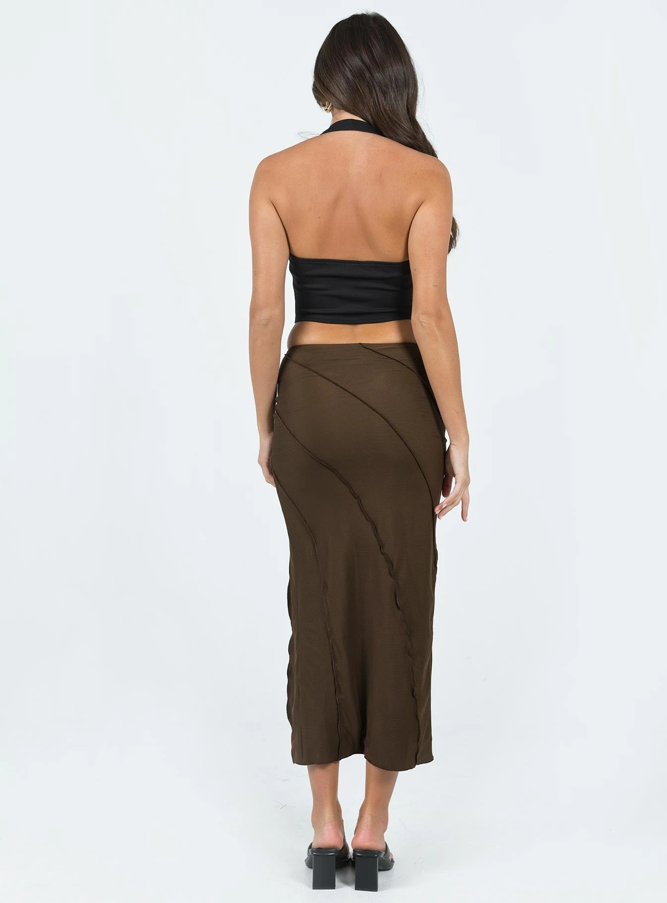 Erika Midi Skirt Brown 4 Erika Midi Skirt Brown - Image 4