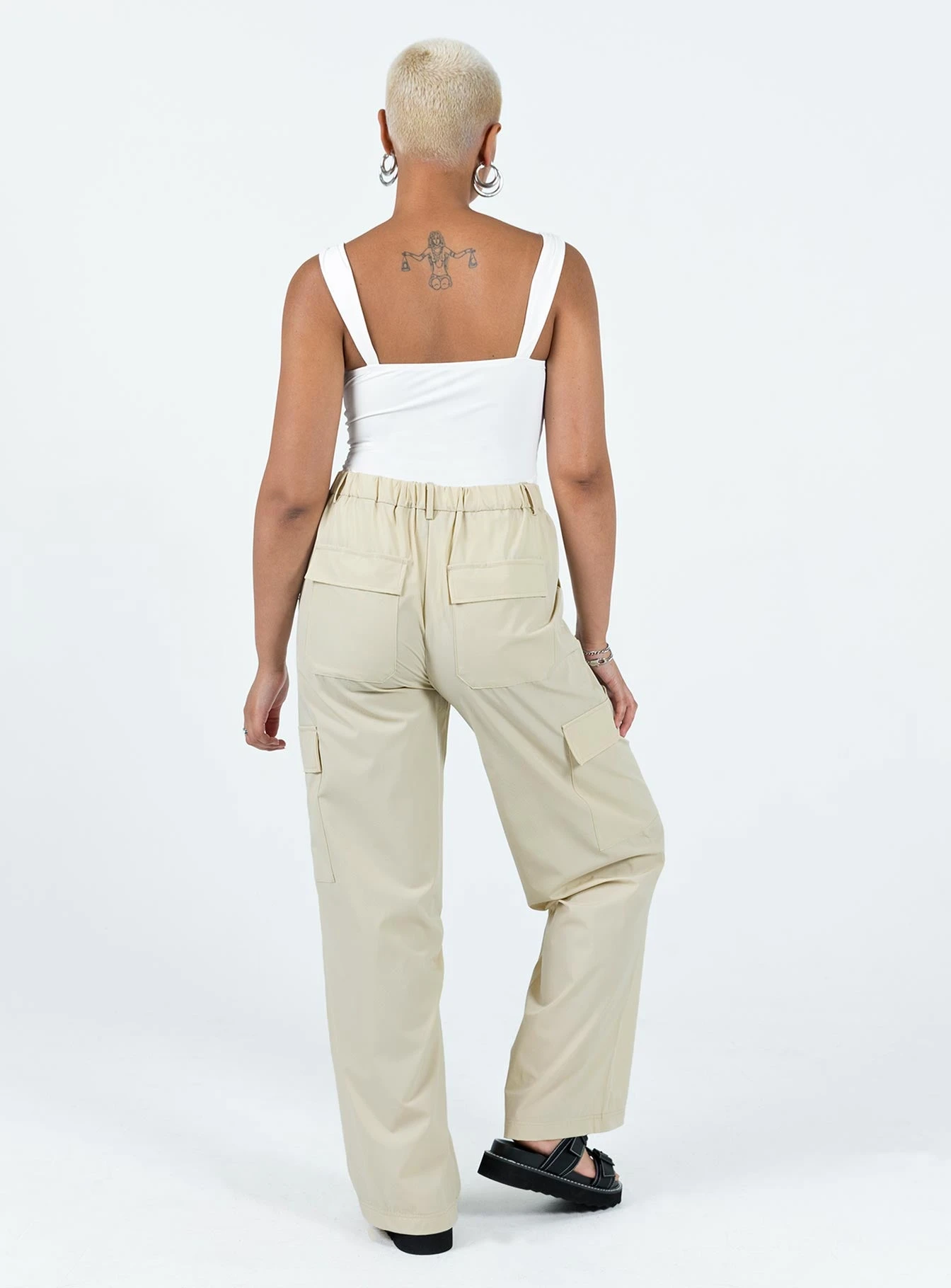 Princess Polly Pegley Nylon Cargo Pants Beige 5 Princess Polly Pegley Nylon Cargo Pants Beige - Image 5