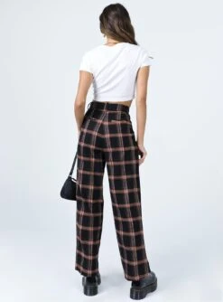 Princess Polly City Skies Wide Leg Check Pant Black -Chic Clothing Shop 4 1c284636 100a 4d61 9769 cd419a70fd0d