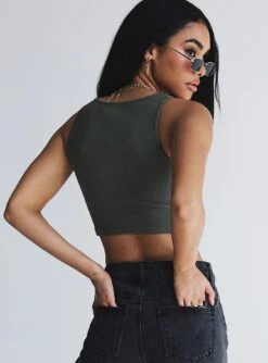 Princess Polly Darlington Crop Top Khaki -Chic Clothing Shop 4 39ad44c9 c4b2 4461 a380 d2756cd37475