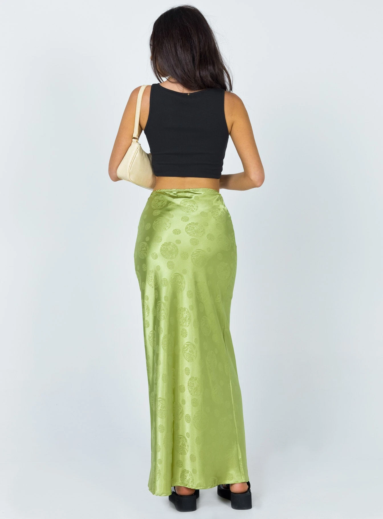 Princess Polly Hailey Midi Skirt Green 5 Princess Polly Hailey Midi Skirt Green - Image 5