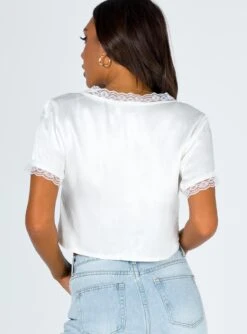 Princess Polly Vintage Tie Up Top White -Chic Clothing Shop 4 82265ab6 4c5e 4653 a6bf cfb5edfda775