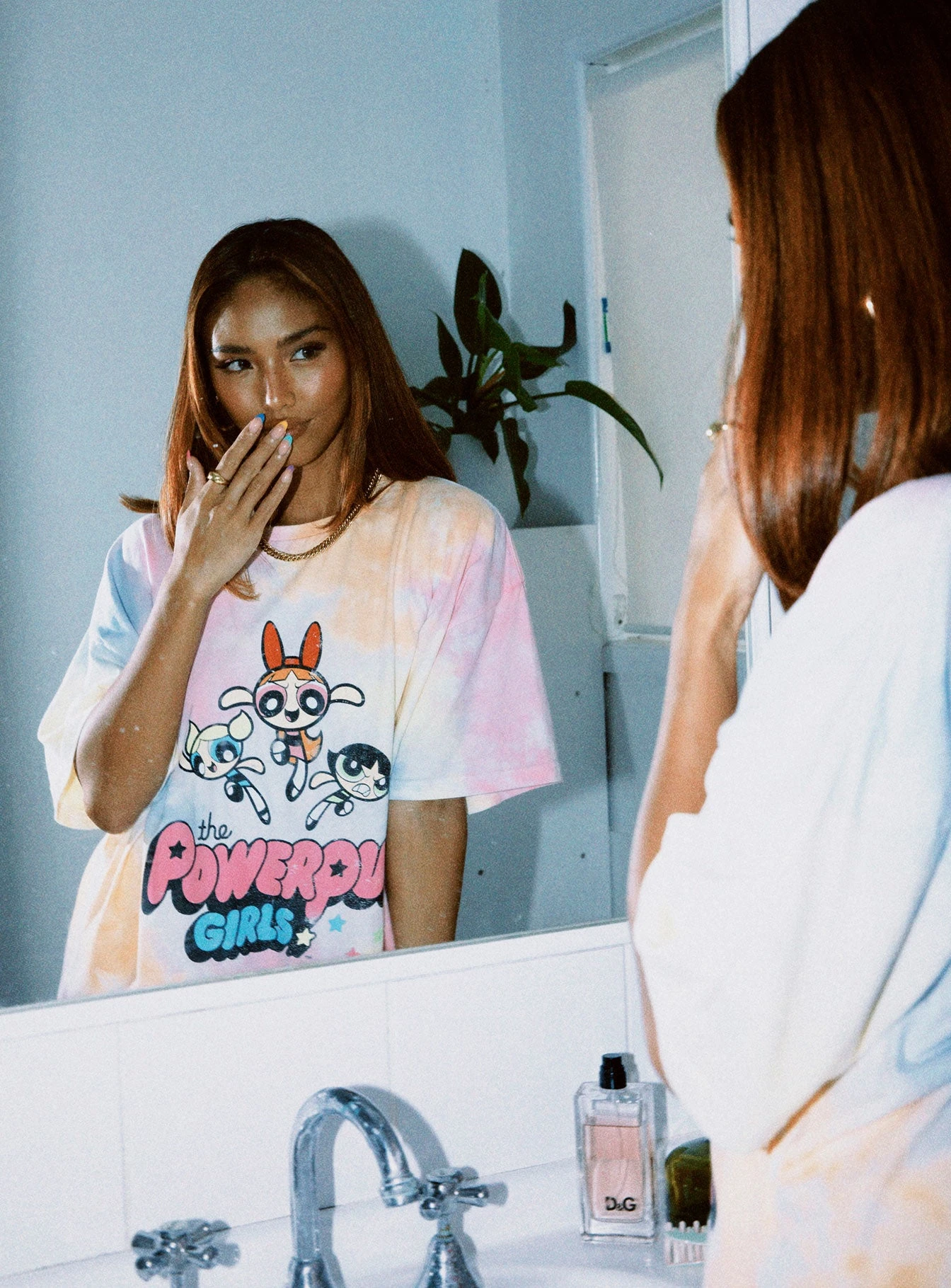 Powerpuff Jump For Joy Tie Dye Tee White 4 Powerpuff Jump For Joy Tie Dye Tee White - Image 4