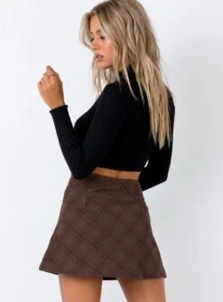 Princess Polly Fike Mini Skirt Brown -Chic Clothing Shop 4 e7831a85 a7cb 4c77 b008 c61fc3835a40