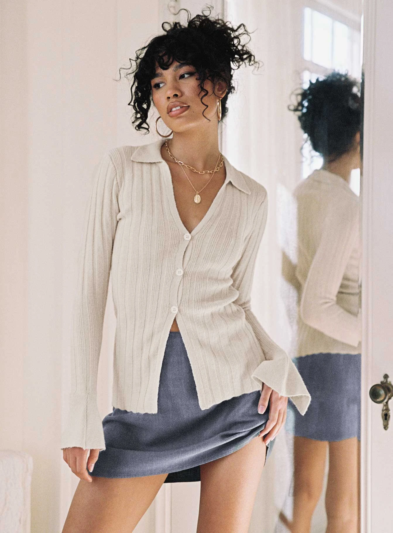 Princess Polly Selby Mini Skirt Grey 9 Princess Polly Selby Mini Skirt Grey - Image 9