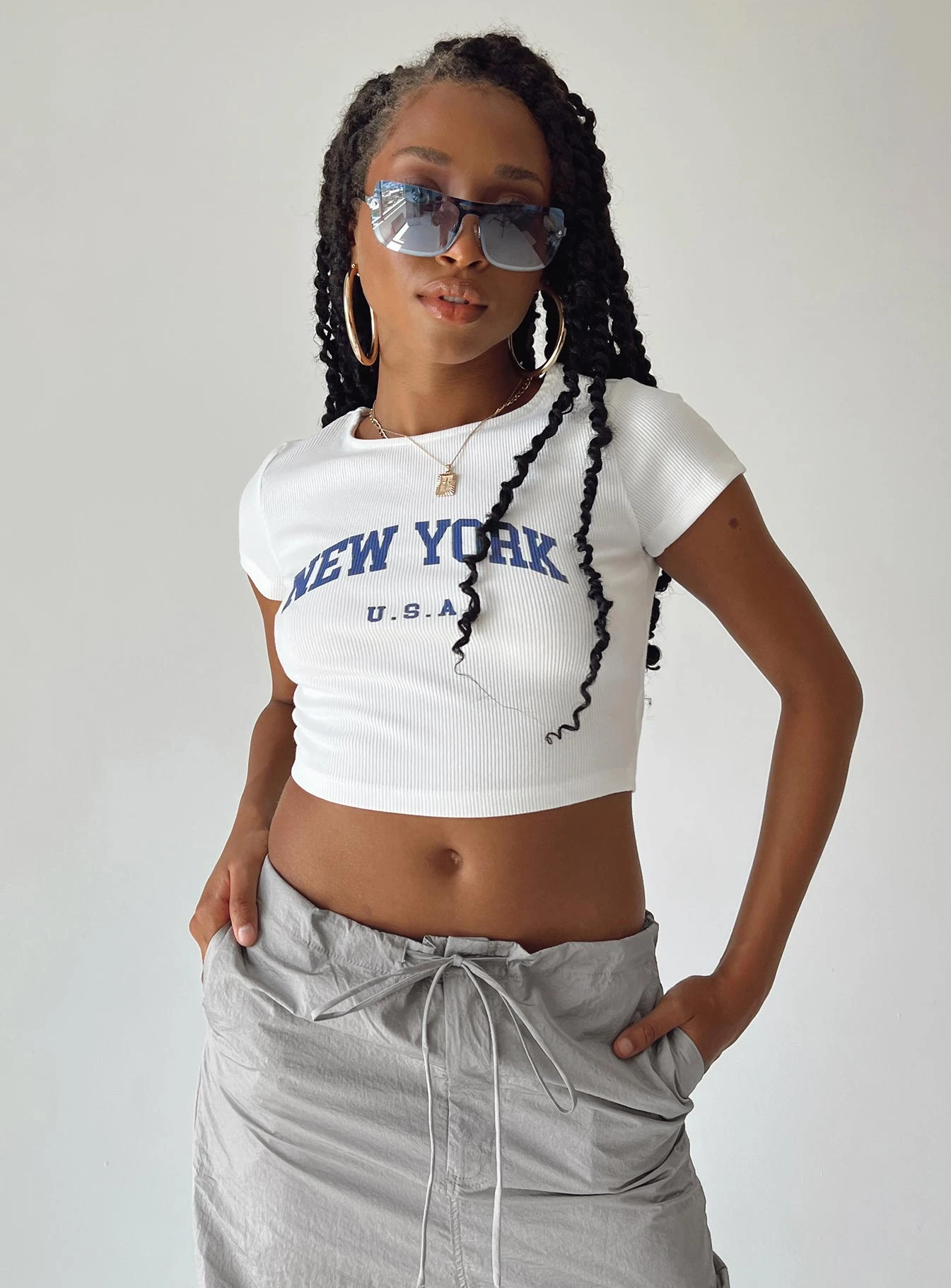 New York Baby Tee White 6 New York Baby Tee White - Image 6