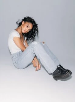 Princess Polly Bertie High Rise Wide Leg Jean -Chic Clothing Shop 5 modelinfo Lyric us2