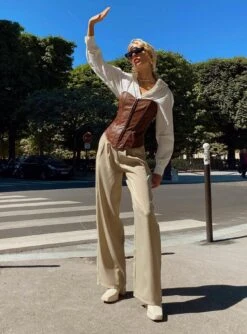 Archer Pants Taupe 20 Archer Pants Taupe -Chic Clothing Shop 5 modelinfo Nika us2