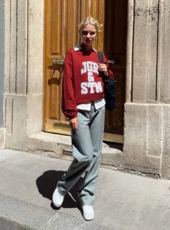 Princess Polly Titius Pant Grey Pinstripe -Chic Clothing Shop 5 modelinfo Nika us2 47881e0a 1c00 4806 943e cdc4e639db3d