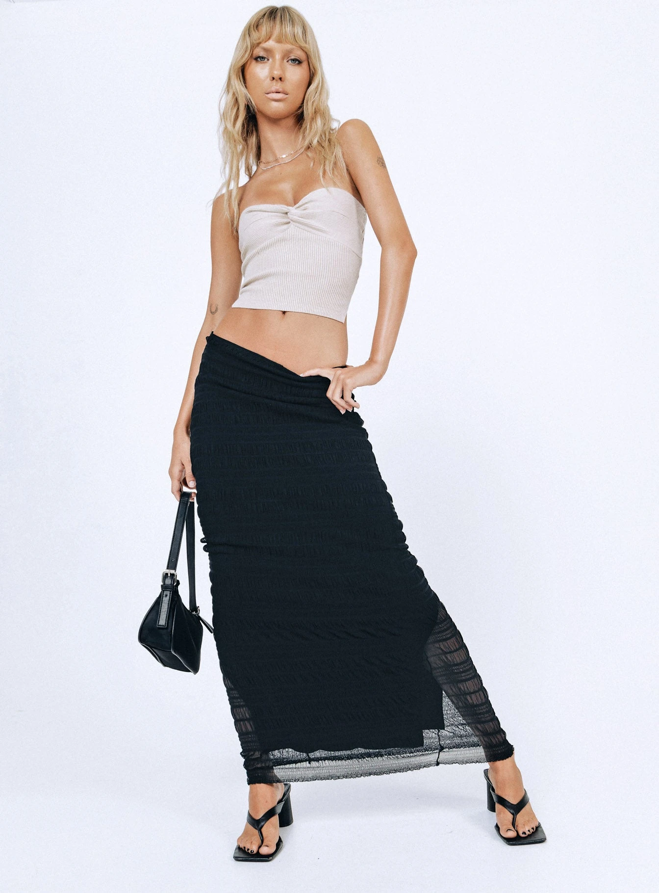 Princess Polly Seabrook Maxi Skirt Black 6 Princess Polly Seabrook Maxi Skirt Black - Image 6
