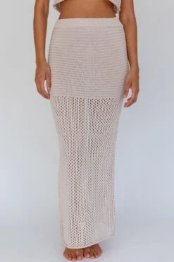 Bayside Crochet Maxi Skirt Oat 12 Bayside Crochet Maxi Skirt Oat -Chic Clothing Shop CM6013H SOAT 4