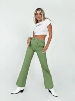Princess Polly Carson Pants Green