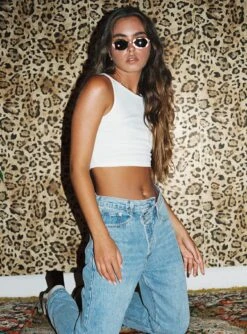 Holly Asymmetric Straight Leg Jean Light Wash Denim Petite -Chic Clothing Shop DARLINGTON CROP TOP HOLLY ASYMMETRICAL LEG JEAN PALE BLUE 24bca360 e55e 4e9e a2cb 44bca51d9b75