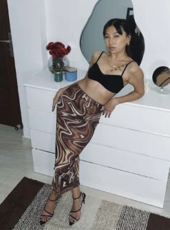 Princess Polly Deanna Midi Skirt Brown