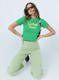 Princess Polly Euros Pants Lime Green