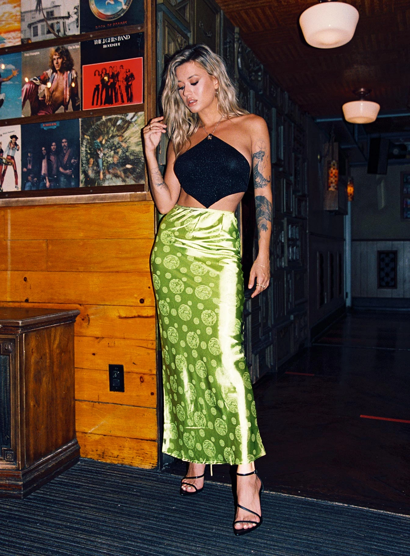 Princess Polly Hailey Midi Skirt Green 9 Princess Polly Hailey Midi Skirt Green - Image 9