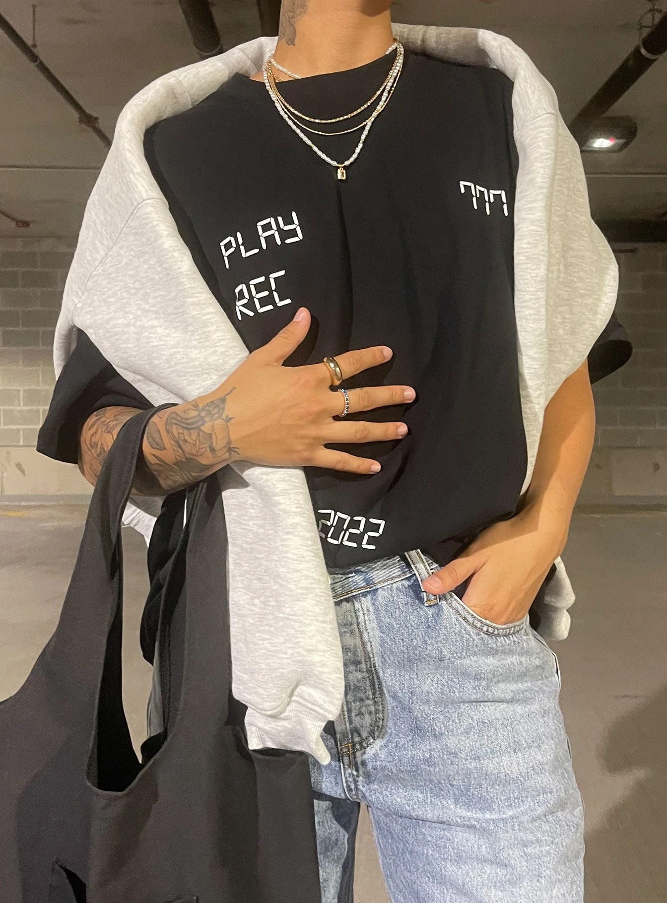 Recording Oversize Tee Black 1 Recording Oversize Tee Black