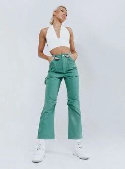 Princess Polly Ripley Pants Green