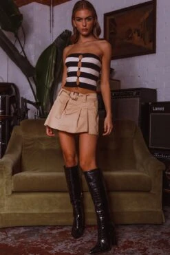 Coming Through Knit Tube Top Stripe Black -Chic Clothing Shop SL11668 20BLACK 2