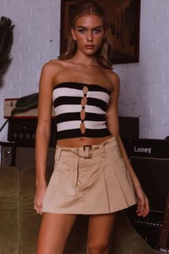 Coming Through Knit Tube Top Stripe Black -Chic Clothing Shop SL11668 20BLACK 7