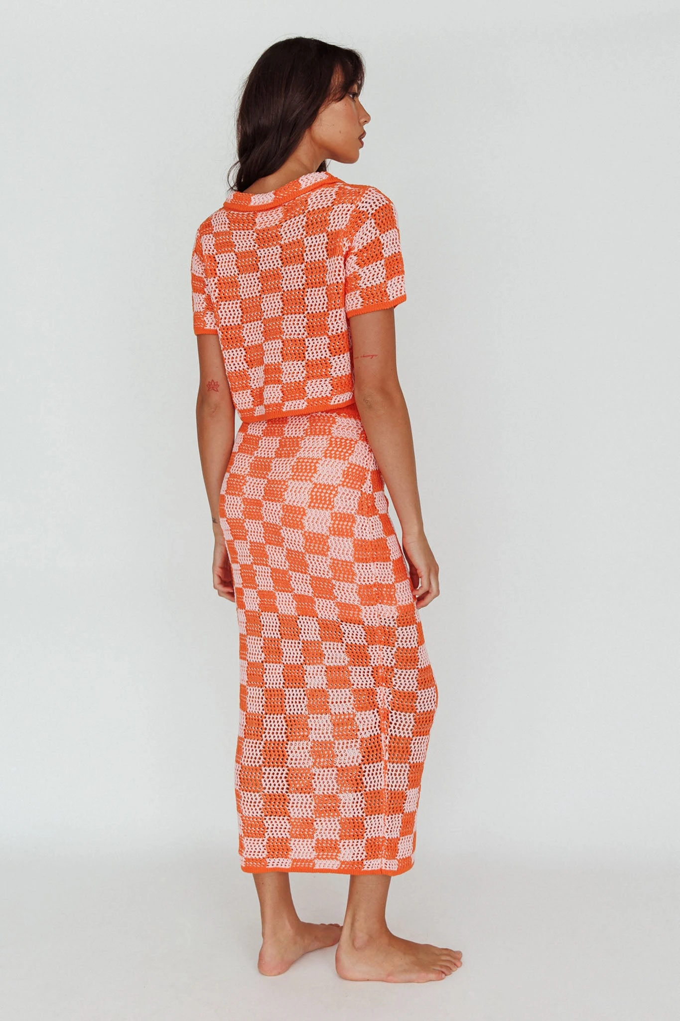 Byron Bay Crochet Buttoned Top Sunset 3 Byron Bay Crochet Buttoned Top Sunset - Image 3