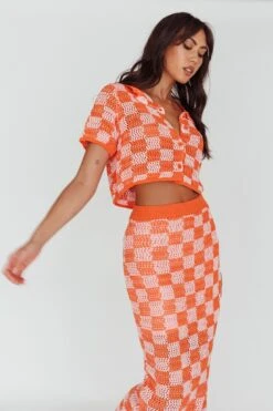 Byron Bay Crochet Buttoned Top Sunset 20 Byron Bay Crochet Buttoned Top Sunset -Chic Clothing Shop ST3654D TSUNSET 5