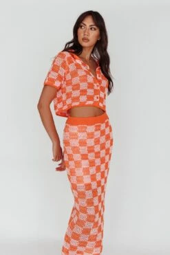 Byron Bay Crochet Buttoned Top Sunset 22 Byron Bay Crochet Buttoned Top Sunset -Chic Clothing Shop ST3654D TSUNSET 7