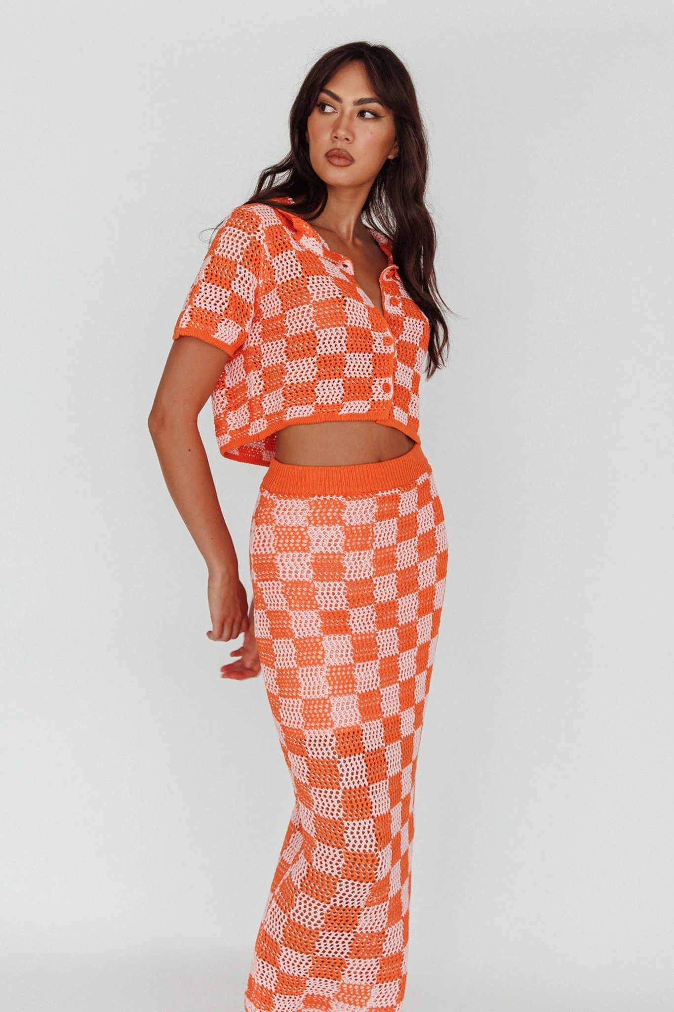 Byron Bay Crochet Buttoned Top Sunset 7 Byron Bay Crochet Buttoned Top Sunset - Image 7