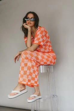 Byron Bay Crochet Buttoned Top Sunset 26 Byron Bay Crochet Buttoned Top Sunset -Chic Clothing Shop ST3654D T 20SUNSET 4