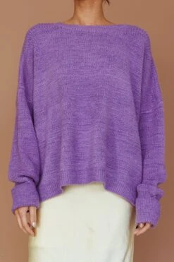 Kayce Dropped Shoulder Knit Sweater Purple -Chic Clothing Shop ST3945D 20PURPLE 4