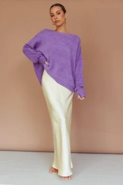 Kayce Dropped Shoulder Knit Sweater Purple -Chic Clothing Shop ST3945D 20PURPLE 6