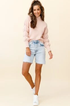 Daybreaker Long Sleeve Turtleneck Sweater Pink 10 Daybreaker Long Sleeve Turtleneck Sweater Pink -Chic Clothing Shop ZES015 PINK 2