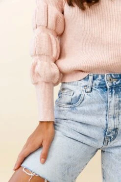 Daybreaker Long Sleeve Turtleneck Sweater Pink 11 Daybreaker Long Sleeve Turtleneck Sweater Pink -Chic Clothing Shop ZES015 PINK 4