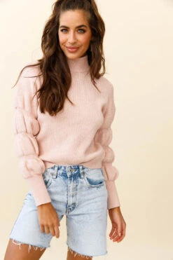 Daybreaker Long Sleeve Turtleneck Sweater Pink 12 Daybreaker Long Sleeve Turtleneck Sweater Pink -Chic Clothing Shop ZES015 PINK 5
