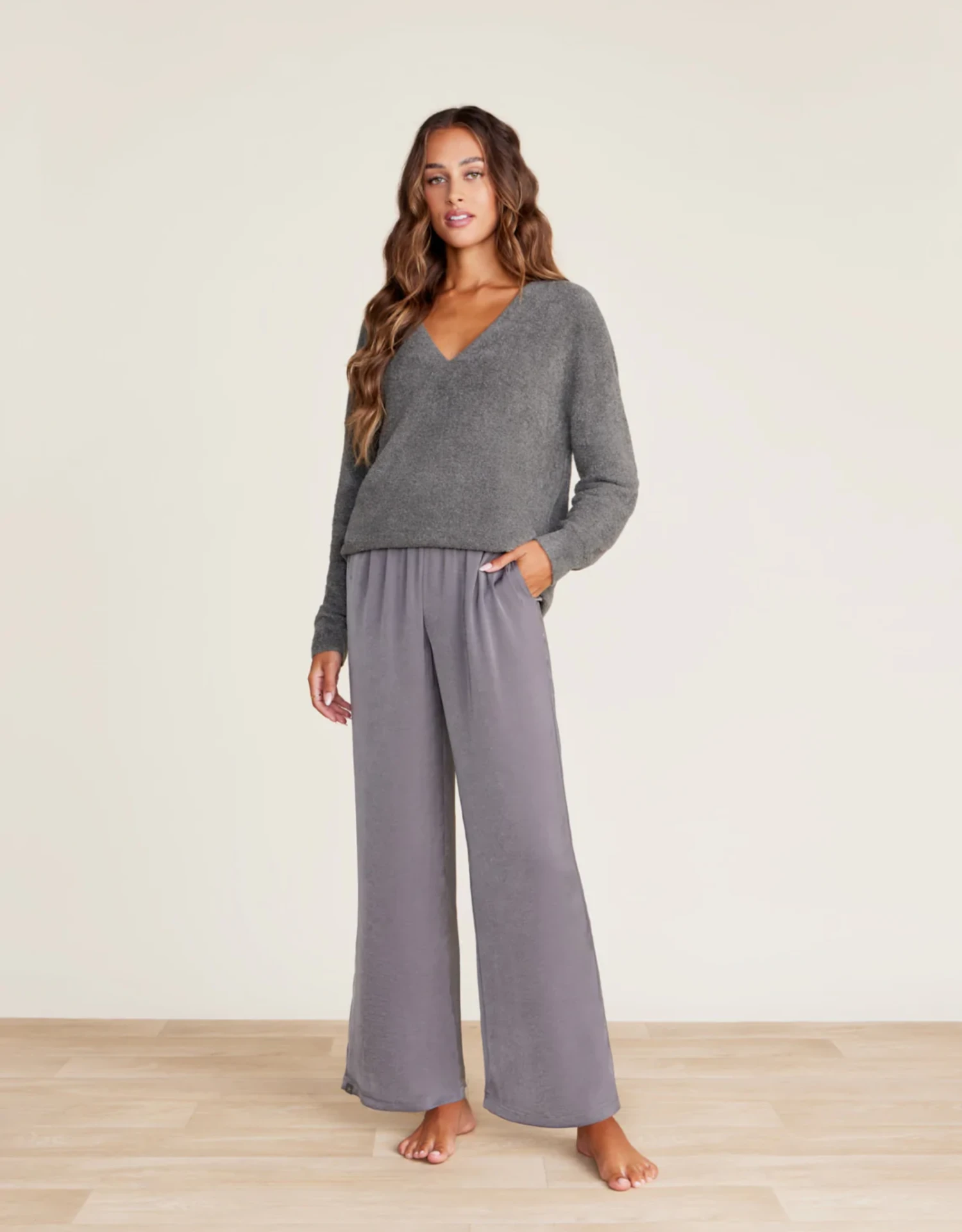 Barefoot Dreams CozyChic Lite® V-Neck Seamed Pullover 1 Barefoot Dreams CozyChic Lite® V-Neck Seamed Pullover