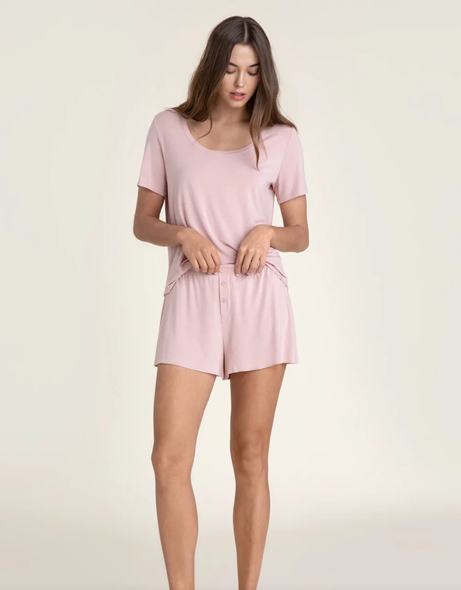 Barefoot Dreams Luxe Milk Jersey Scoop Neck Short Set 2 Barefoot Dreams Luxe Milk Jersey Scoop Neck Short Set - Image 2