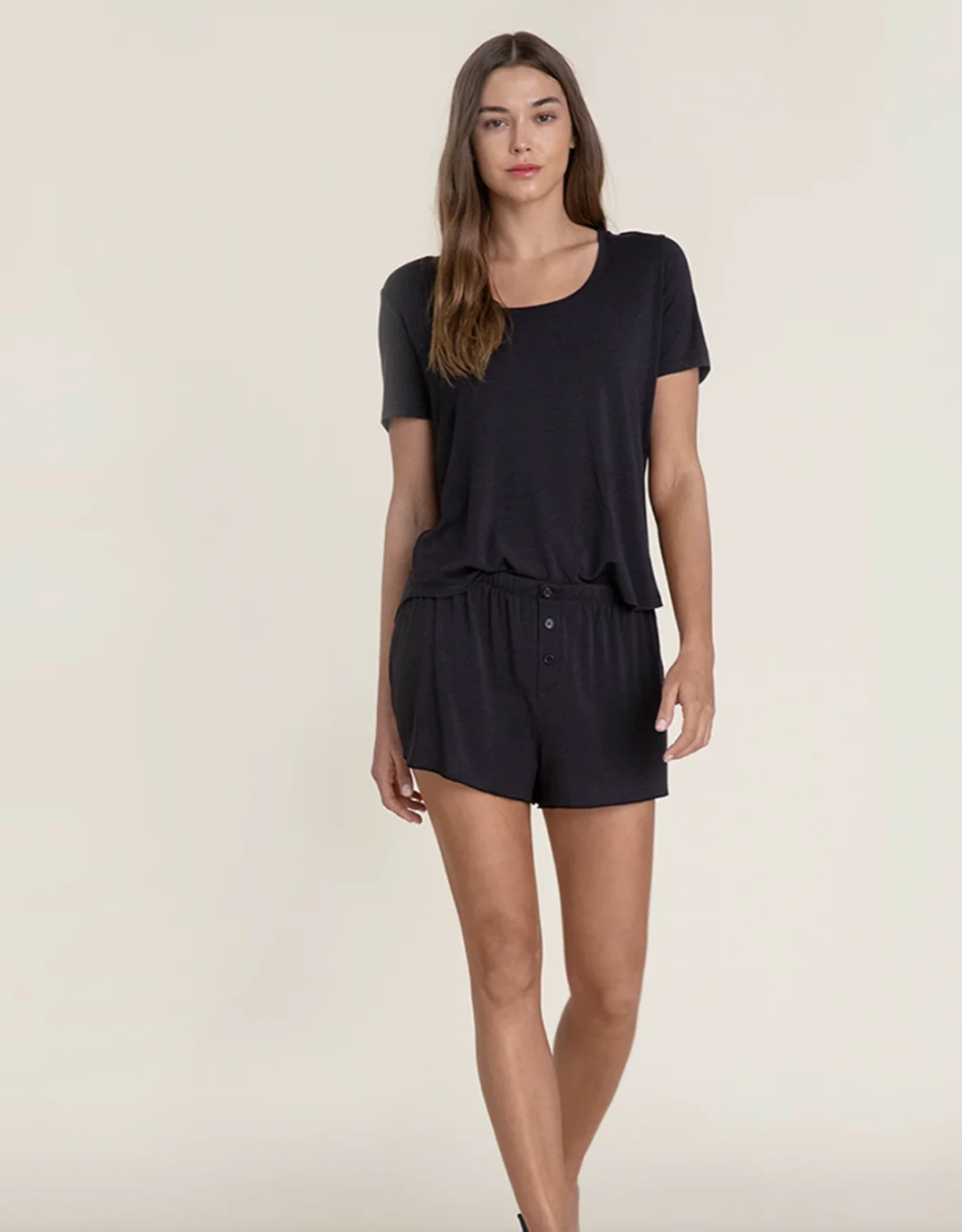 Barefoot Dreams Luxe Milk Jersey Scoop Neck Short Set 3 Barefoot Dreams Luxe Milk Jersey Scoop Neck Short Set - Image 3