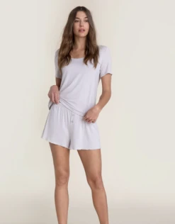 Barefoot Dreams Luxe Milk Jersey Scoop Neck Short Set