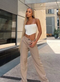Princess Polly Titius Pants Beige -Chic Clothing Shop parischardonnay Titius Pants Beige US4