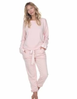 PJ Harlow Blair French Terry Sweat Pant With Satin Trim -Chic Clothing Shop pj harlow pj harlow blair french terry sweat pant 3