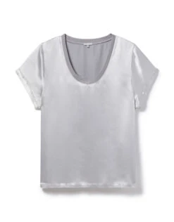PJ Harlow Gianna Satin V-Neck Tee