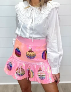 Queen Of Sparkles Pink Ornament Skirt