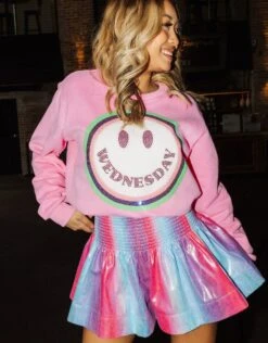 Queen Of Sparkles Wednesday Smiley Sweatshirt